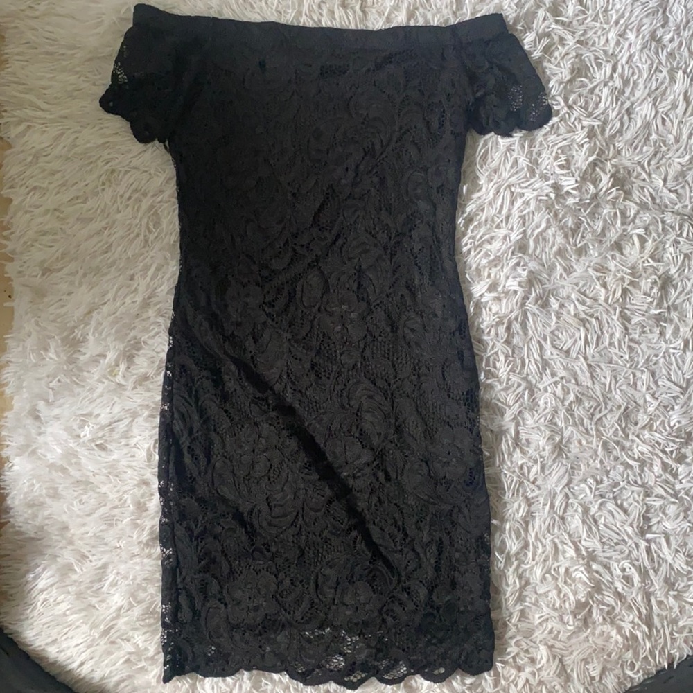 Black dress off the shoulder